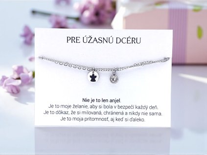 Náramok oceľový Nie je to len anjel pre dcéru