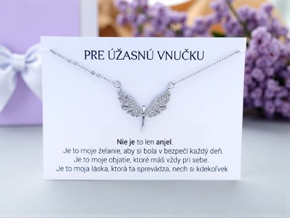 Náhrdelník Anjel s kryštálmi pre vnučku