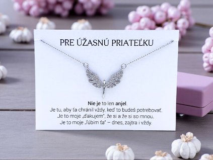 Náhrdelník Anjel s kryštálmi pre priateľku