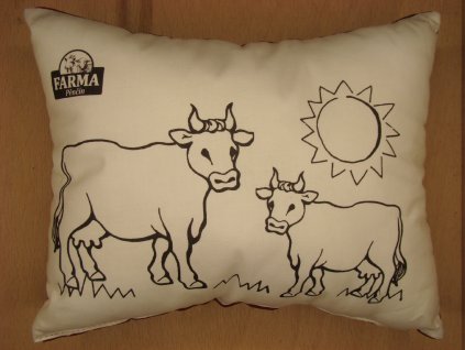 Bylinkový polštářek na malování - KRAVIČKY - hnědý