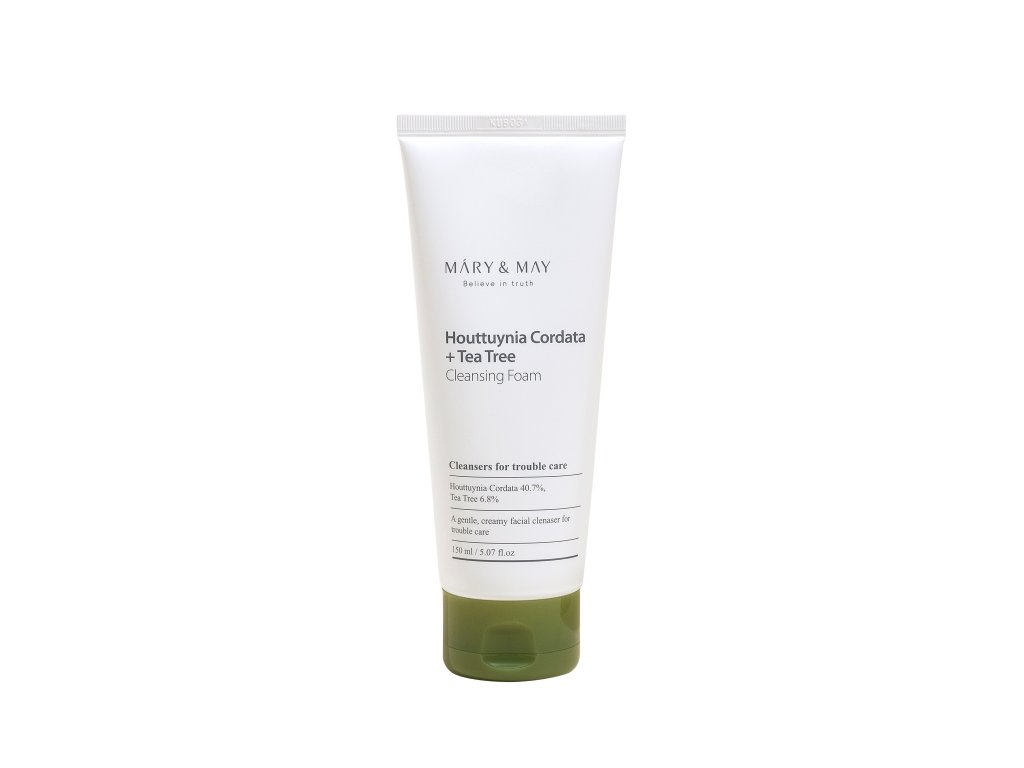 MARY&MAY - HOUTTUNIA CORDATA + TEA TREE CLEANSING FOAM - Korejská čistící pěna 150 ml korejska kosmetika