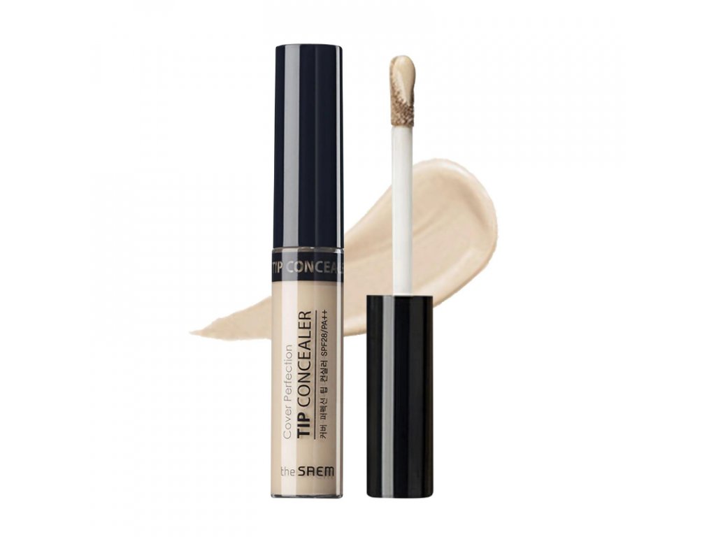 THE SAEM COVER PERFECTION TIP CONCEALER 01 CLEAR BEIGE Korektor nedokonalostí pleti 6,5 g korektor na pupinky korejska kosmetika