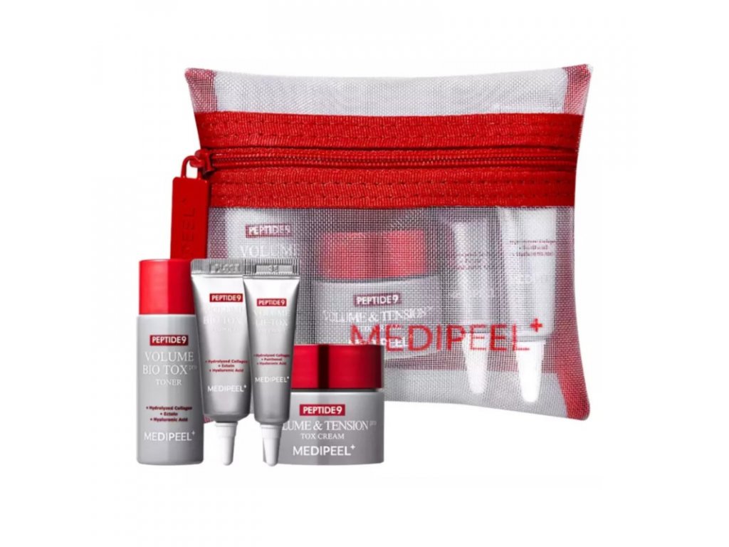 korejska kosmetika MEDI PEEL PEPTIDE 9 VLULUME BIO BOX TRIAL KIT Cestovní balení korejské kosmetiky 4 produkty 20 ml, 10 ml, 10 g, 4 ml