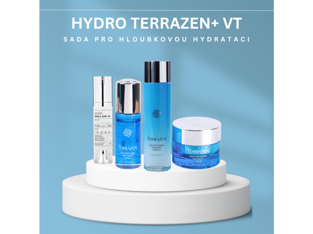KOREJSKA KOSMETIKA SADA PECE HYDRATACE PLETIHYDROBOOST HYDRATAČNÍ SADA TERRAZEN Sada pro hloubkovou hydrataci pleti produktů IPSE PREMIUM a VT 4 ks