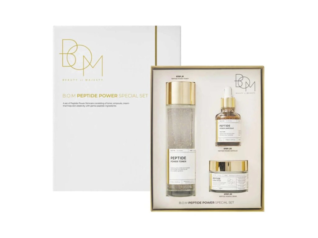 B.O.M. PEPTIDE POWER SPECIAL SET Protivráskový set s peptidy a čistým zlatem 3 produkty KOREANGLAMOUR.CZ