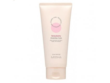 MISSHA - CREAMY Latte CLEANSING FOAM STRAWBERRY - Čistící pěna jahoda 200 ml korejska kosmetika