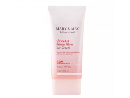 MARY&MAY - VEGAN PRIMER GLOW SUN CREAM SPF50+/PA++++ - Rozjasňující báze s ochranným účinkem 50 ml korejska kosmetika