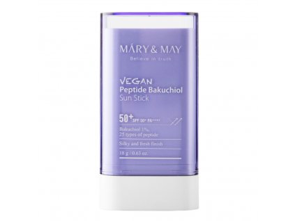 MARY&MAY - VEGAN PEPTIDE BAKUCHIOL SUN STICK SPF50+/PA++++ - SPF krém v tyčince 18 g korejska kosmetika slunecni ochrana