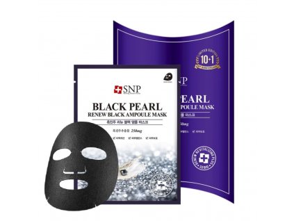 SNP - BLACK PEARL RENEW BLACK AMPOULE MASK - Omlazující maska  25 ml korejska kosmetika levne