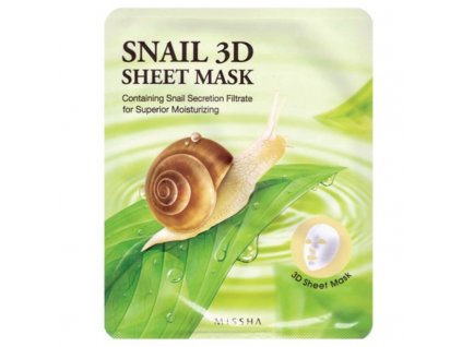 MISSHA - SNAIL 3D SHEET MASK - Korejská pleťová maska se šnečím mucinem 23 g korejska kosmetika