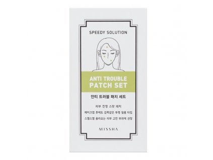 MISSHA - SPEEDY SOLUTION ANTI-TROUBLE PATCH SET - léčivé náplasti na akné 8 plátů po 12 náplastech korejska kosmetika