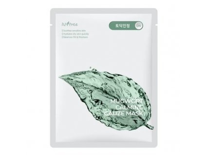 ISNTREE - MUGHWORT CALMING  GAUZE MASK - Zklidňující pleťová maska  s pelyňkem 23 g