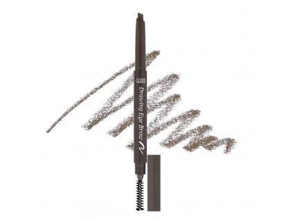 ETUDE DRAWING EYEBROW 2 GREY BROWN Tužka na obočí s kartáčkem LICENI KOREJSKA KOSMETIKA