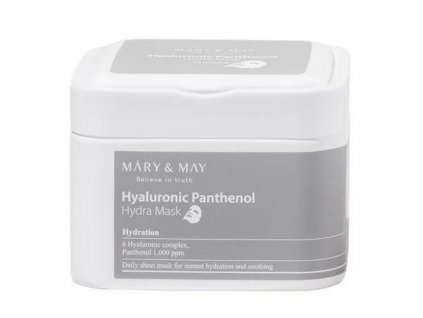 MARY&MAY HYALURONIC PANTHENOL HYDRA MASK Pláténková hydratační maska s panthenolem 30 ks 400 ml korejska kosmetika