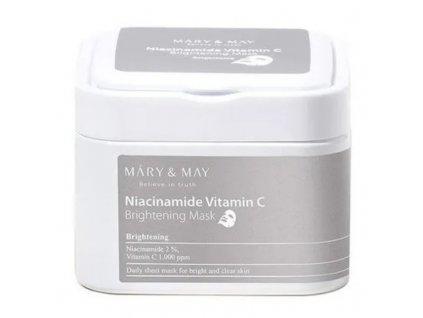 MARY&MAY NIACINAMIDE VITAMIN C BRIGHTENING MASK Rozjasňující pláténková maska korejska kosmetika