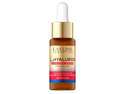 EVELINE COSMETICS BIO HYALURON 3x RETINOL SYSTEM Noční sérum proti vráskám