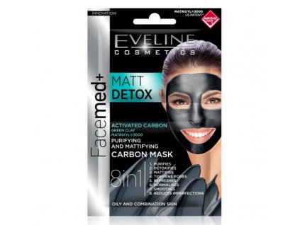 EVELINE COSMETICS FACEMED+ MATT DEDOX Čistící maska pro mastnou a smíšenou pleť 2x5 ml