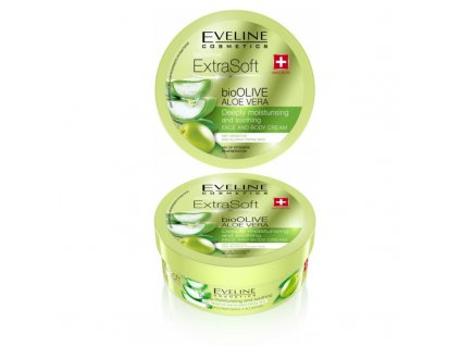 EVELINE COSMETICS EXTRA SOFT BIO OLIVE ALOE VERA Hydratační a zklidňující krém pro citlivou pokožku 175 ml