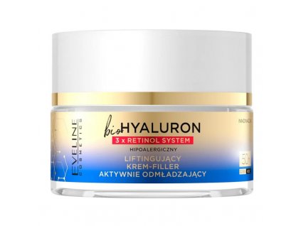 EVELINE COSMETICS BIO HYALURON 3x RETINOL SYSREM 50 + Liftingový proti vráskový krém 50 ml