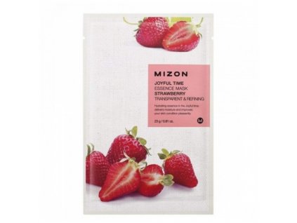 MIZON JOYFULL TIME EESSENCE MASK STRAWBERRY Zjemňující a antioxidační maska 23 g korejska kosmetika