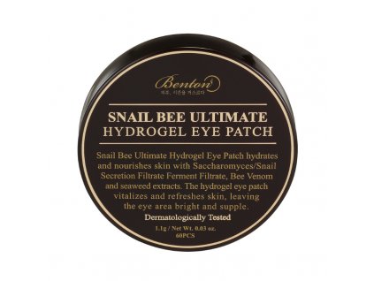 korejska kosmetika BENTON SNAIL BEE ULTIMATE HYDROGEL EYE PATCH Oční hydrogelové polštářky se šnečím mucinem