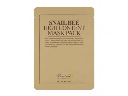 korejska kosmetika korejska krasa BENTON SNAIL BEE HIGH CONTENT MASK PACK Korejská pleťová maska 1 ks 20 ml