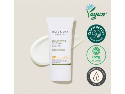 MARY&MAY - CICA SOOTHING SUN CREAM - Korejský opalovací krém SPF 50+/PA++++ 50 ml korejska kosmetika