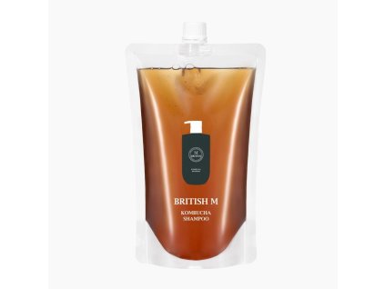 BRITISH M KOMBUCHA SHAMPOO REFIL Korejský vlasový šampon bez silikonů NÁHRADNÍ NÁPLŇ 750 ml korejska kosmetika
