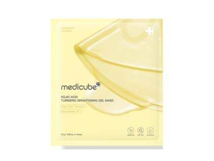 MEDICUBE KOJIC ACID TURMERIC BRIGHTENING GEL MASK Luxusní rozjasňující hydrogelová maska s kurkumou a kyselinou kojovou 1 ks korean glamour