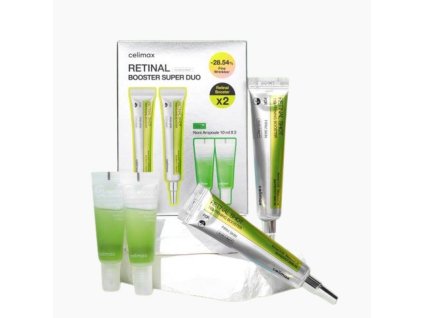 CELIMAX THE VITA A RETINAL SHOT TIGHTENING BOOSTER DOUBLE SET Noční sérum s retinalem a peptidy pro zpevnění pleti 2 x 15 ml plus Real Noni Ampoule 2 x 10 ml