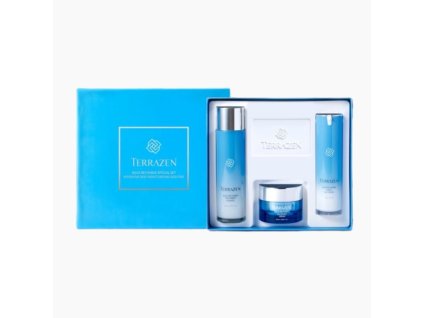 TERRAZEN AQUA RECHEARGE SPECIAL SET intenzivní hydratační péče s prebiotiky a 7 druhy kyseliny hyaluronové 3 ks Limitovaná edice koreanglamour.cz