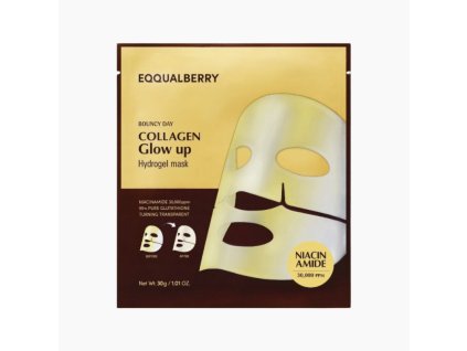 EQQUALBERRY COLLAGEN GLOW UP HYDROGEL MASK Intenzivní liftingová a rozjasňující hydrogelová maska s kolagenem, niacinamidem a glutatiónem 1 ks