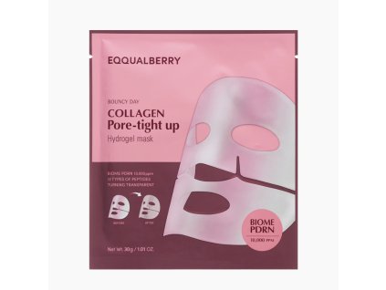 EQQUALBERRY COLLAGEN PORE TIGHT UP HYDROGEL MASK Hydrogelová maska pro vyhlazení pleti, stažení pórů a zpevnění 1 ks