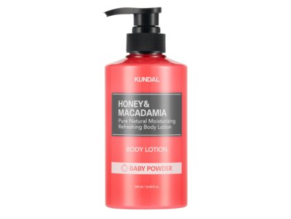 KUNDAL - HONEY & MACADAMIA BODY LOTION - Korejské tělové mléko Baby Powder 500 ml korejska kosmetika