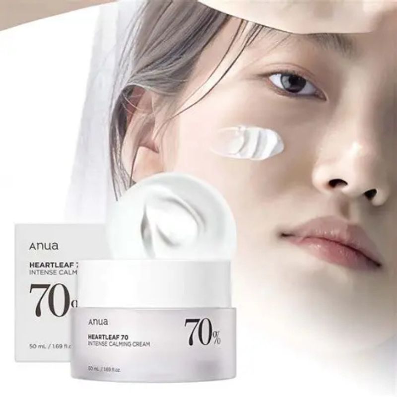 Anua - Heartleaf 70% Intense Calming Cream - Intenzivně zklidňující pleťový krém s 70% extraktem z houttuynie srdčité 50 ml