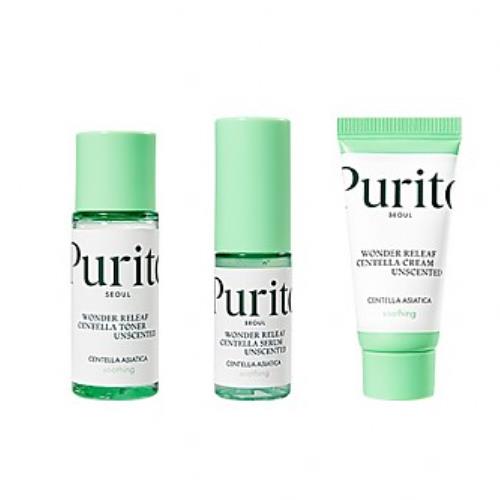 Levně PURITO SEOUL – WONDER RELEAF CENTELLA MINI KIT UNSCENDED – Zklidňující mini sada s Centella Asiatica pro citlivou pleť bez parfemace