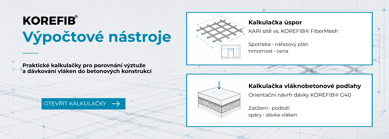 Kalkulačky kari sít vs.komopzit, Návrh vláknobetonové podlahy
