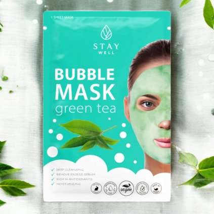 STAY Well - Deep Cleansing Bubble Mask GREEN TEA - Hluboce čisticí bublinková maska se zeleným čajem - 20 g