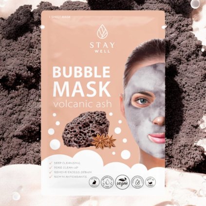 STAY Well - Deep Cleansing Bubble Mask VOLCANIC - Hluboce čisticí bublinková maska se sopečným popelem - 20 g