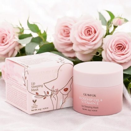 GLAMFOX - Rosehip Oil + Vitamin E Lip Sleeping Mask - Noční maska na rty - 20 g