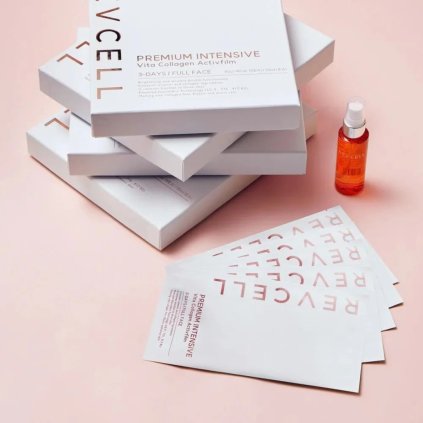REVCELL - Premium Intensive Vita Collagen Activ Film - Unikátní set rozpouštěcích se masek a kolagenového spreje - 10 ks, 50 ml