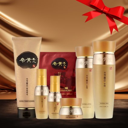 SOOSUL - Basic Line B - Luxusní set kosmetiky s protivráskovou péčí v dárkovém balení - 7 ks full size produktů