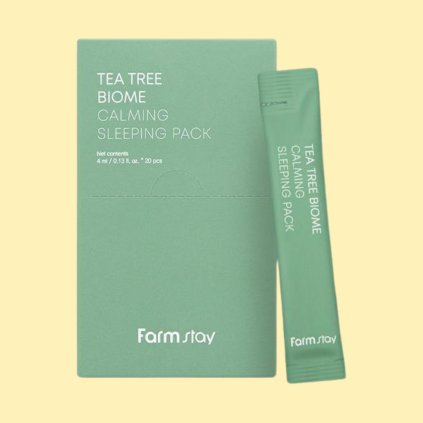Farm Stay - Tea Tree Biome Calming Sleeping Pack - Zklidňující noční maska s centellou a tea tree - 20 ks x 4 ml
