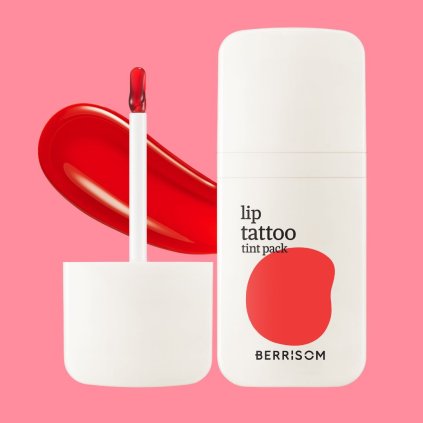 BERRISOM - Water Plumping Lip Tattoo 05 Scarlet Red - Dlouhotrvající hydratační slupovací tint na rty - 6 g