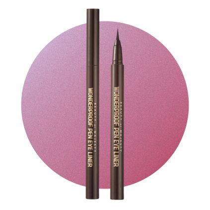 B.O.M. - Wonderproof Pen Eye Liner #02 Wonder Brown - Voděodolné linky ve fixu - 0,5 g