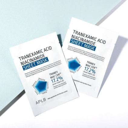 APLB - Tranexamic Acid Niacinamide Sheet Mask - Vysoce rozjasňujícíplátýnková maska s kyselinou tranexamovou a niacinamidem - 25 ml