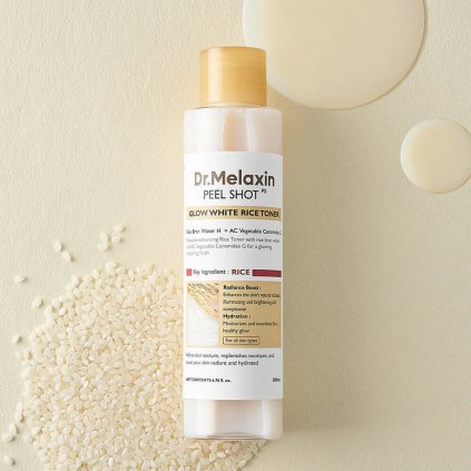 dr.melaxin peel shot glow white rice toner 200ml 2 min