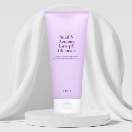 TIA'M - Snail & Azulene Low pH Cleanser - Cleanser posilující kožní bariéru - 200 ml