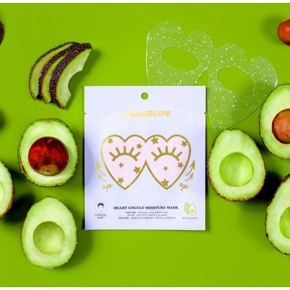 LALARECIPE - Heart Goggle Moisture Mask - Hydratační maska s kyselinou hyaluronovou a extraktem z avokáda - 23 g