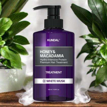 Kundal Honey&Macadamia Treatment - Hydro-intenzivní proteinová kůra na vlasy s vůní WHITE MUSK - 500 ml